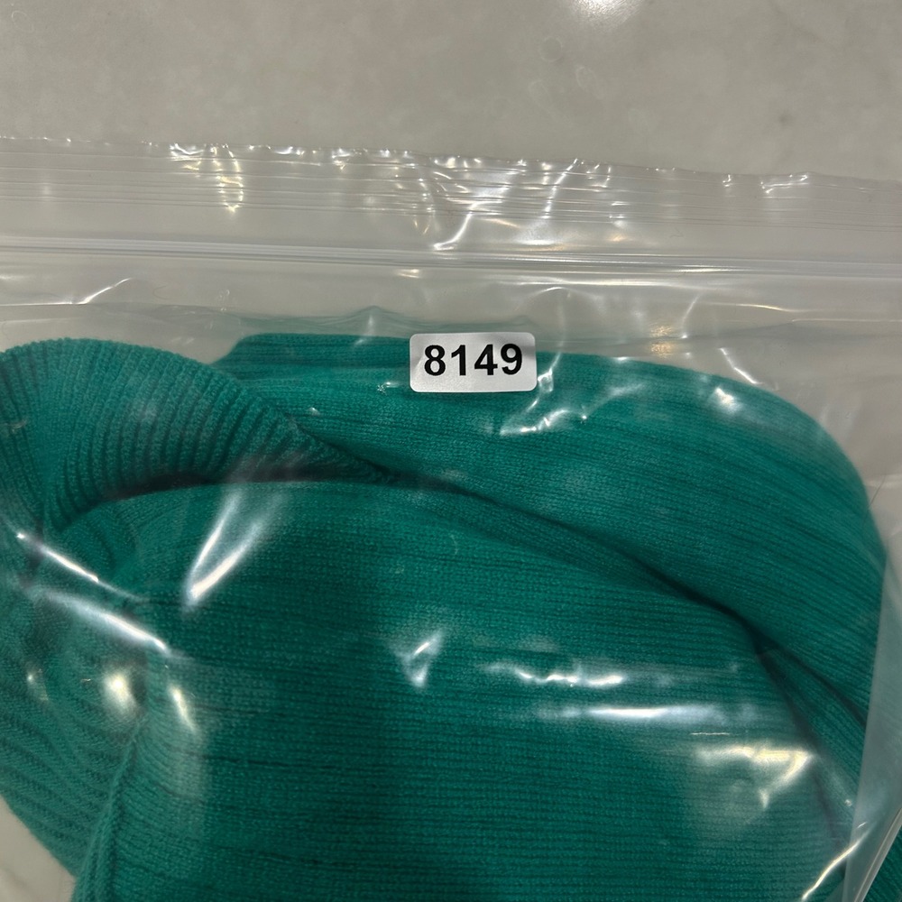 &merci Emerald Green Ribbed Knit Sweater Ruffle Puff Sleeve Boutique Medium - Picture 10 of 10